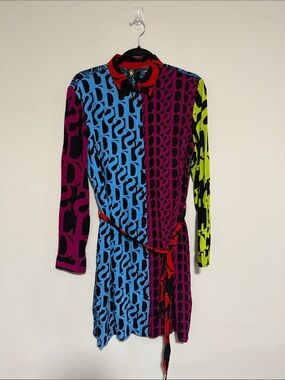 Desigual Cassidie All Over Print Long Sleeve Shirt Dress Size 42 US 10